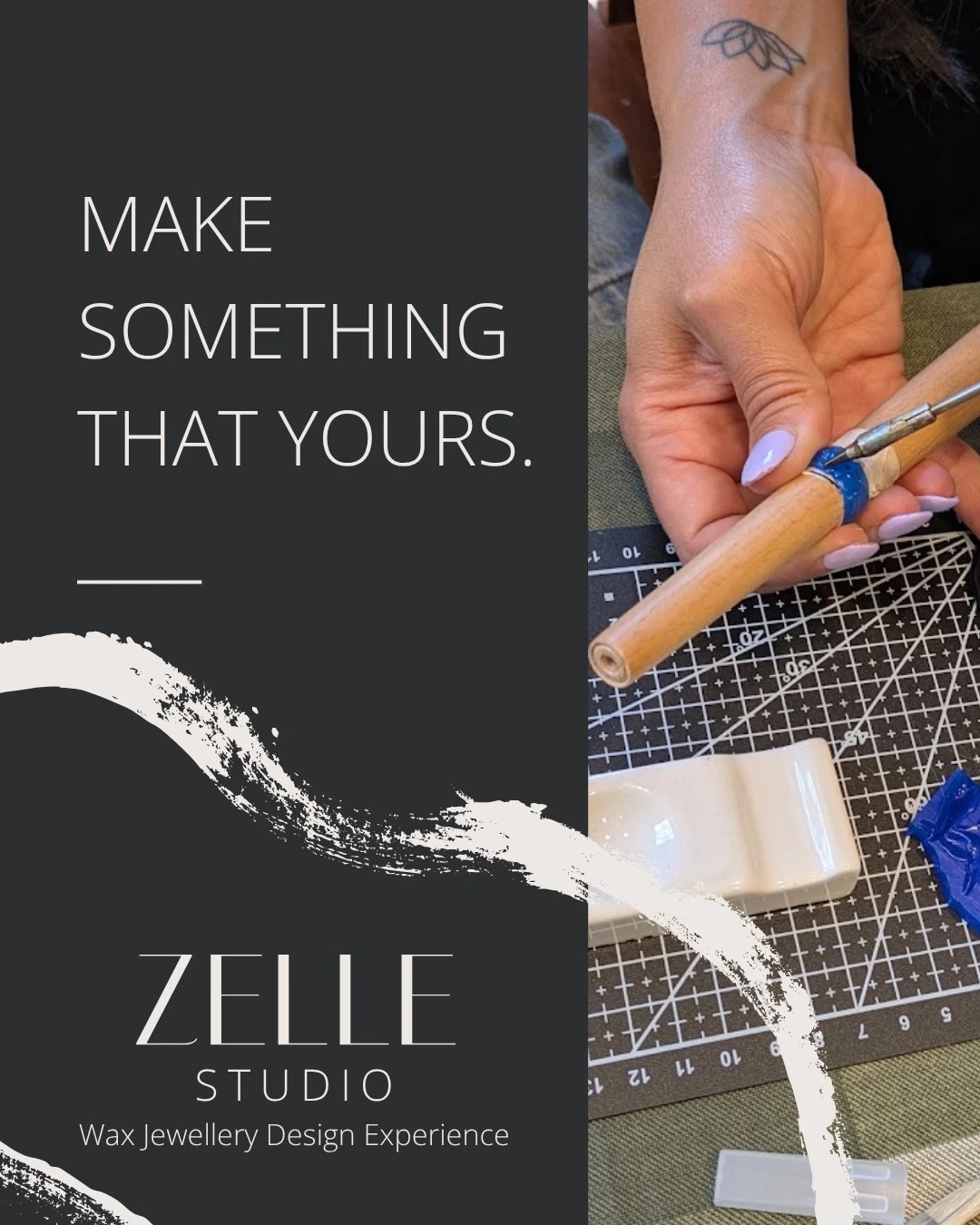 Making a wax jewellery design at a Zelle Studio workshop